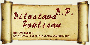 Miloslava Poplišan vizit kartica